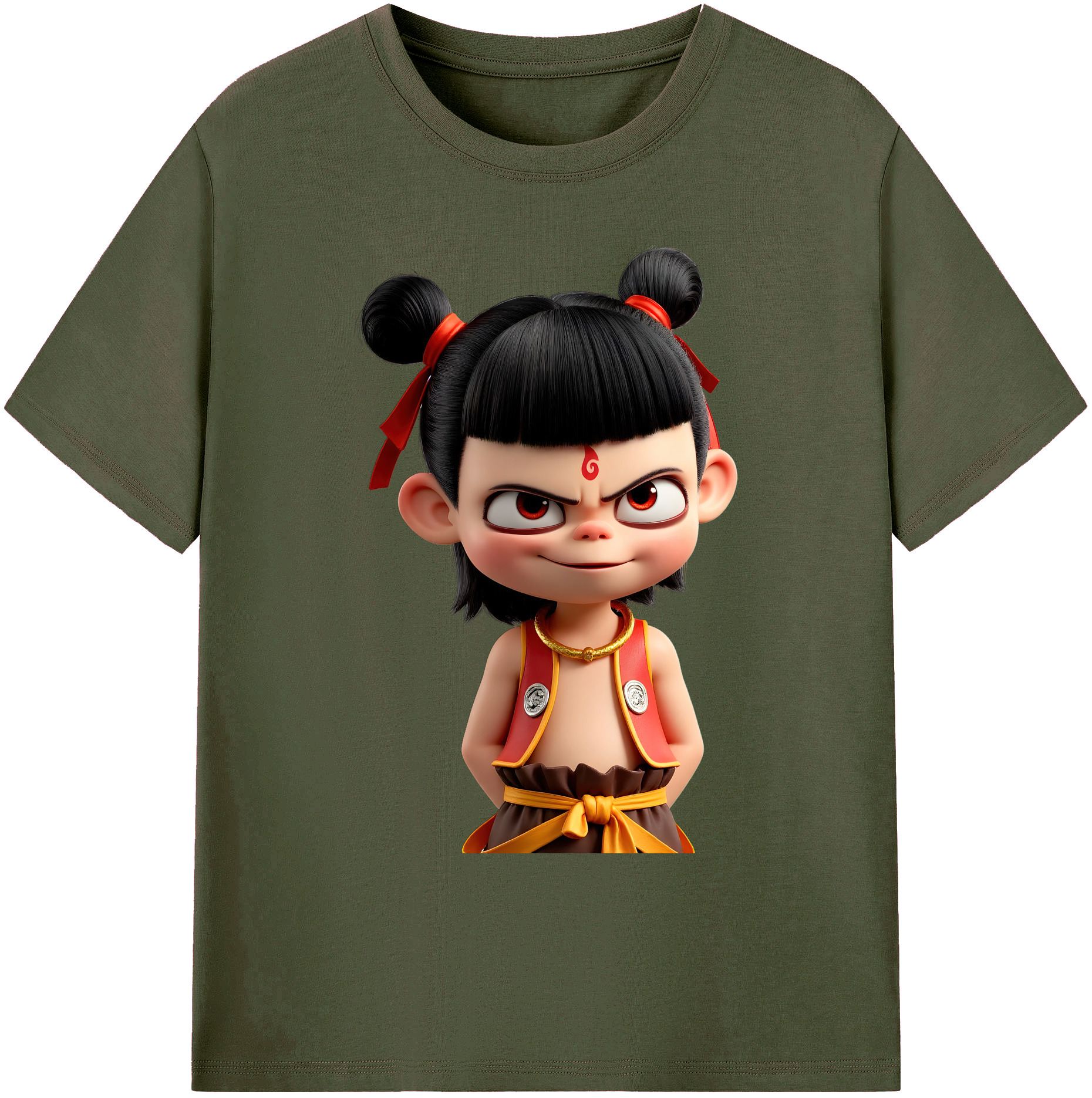 （画像用） Ne Zha 2 ナタ 魔童の大暴れ 綿100％ メンズ半袖Tシャツ｜肌触りやわらか＆通気性